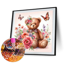 Load image into Gallery viewer, Butterfly And Flower Bear 30*30CM(Canvas) Full Round Drill Diamond Painting