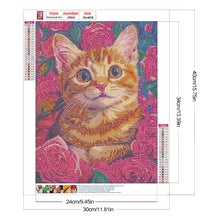 Load image into Gallery viewer, Rose Orange Cat 30*40CM(Canvas) Full Round Drill Diamond Painting