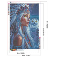 Load image into Gallery viewer, Indian Woman With White Owl 40*60CM(Canvas) Full Round Drill Diamond Painting