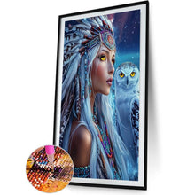 Load image into Gallery viewer, Indian Woman With White Owl 40*60CM(Canvas) Full Round Drill Diamond Painting