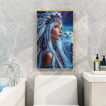 Load image into Gallery viewer, Indian Woman With White Owl 40*60CM(Canvas) Full Round Drill Diamond Painting