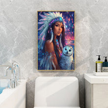 Load image into Gallery viewer, Indian Woman With White Owl 40*60CM(Canvas) Full Round Drill Diamond Painting