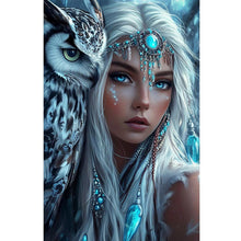 Load image into Gallery viewer, Indian Woman With White Owl 40*60CM(Canvas) Full Round Drill Diamond Painting