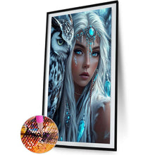 Load image into Gallery viewer, Indian Woman With White Owl 40*60CM(Canvas) Full Round Drill Diamond Painting