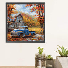 Load image into Gallery viewer, Blue Vintage Car In The Countryside 30*30CM(Canvas) Full Round Drill Diamond Painting