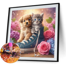Load image into Gallery viewer, Cat And Dog In Canvas Shoes 40*40CM(Canvas) Full Round Drill Diamond Painting