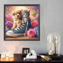 Load image into Gallery viewer, Cat And Dog In Canvas Shoes 40*40CM(Canvas) Full Round Drill Diamond Painting