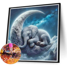 Load image into Gallery viewer, Elephant On The Moon 30*30CM(Canvas) Full Round Drill Diamond Painting