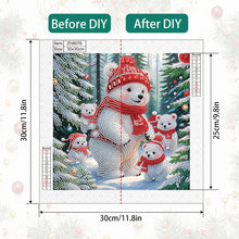 Load image into Gallery viewer, Polar Bear In Winter Snow Scene 30*30CM(Canvas) Partial Special Shaped Drill Diamond Painting