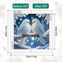 Load image into Gallery viewer, Birds On A Branch In Winter Snow 30*30CM(Canvas) Partial Special Shaped Drill Diamond Painting