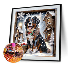 Load image into Gallery viewer, Puppy In Winter Snow 30*30CM(Canvas) Partial Special Shaped Drill Diamond Painting