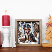 Load image into Gallery viewer, Dog In Winter Snow Scene 30*30CM(Canvas) Partial Special Shaped Drill Diamond Painting