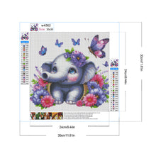 Load image into Gallery viewer, Elephant And Flowers 30*30CM(Canvas) Full Round Drill Diamond Painting