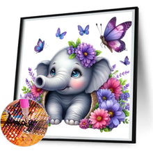 Load image into Gallery viewer, Elephant And Flowers 30*30CM(Canvas) Full Round Drill Diamond Painting