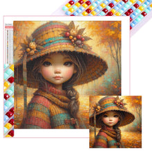 Load image into Gallery viewer, Little Girl With Autumn Leaves 40*40CM(Picture) Full Square Drill Diamond Painting
