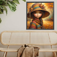 Load image into Gallery viewer, Little Girl With Autumn Leaves 40*40CM(Picture) Full Square Drill Diamond Painting