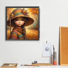 Load image into Gallery viewer, Little Girl With Autumn Leaves 40*40CM(Picture) Full Square Drill Diamond Painting