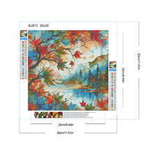 Load image into Gallery viewer, Glass Wind Maple Leaves 30*30CM(Canvas) Full Round Drill Diamond Painting