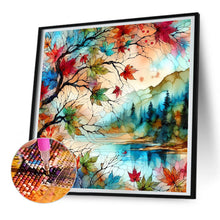 Load image into Gallery viewer, Glass Wind Maple Leaves 30*30CM(Canvas) Full Round Drill Diamond Painting