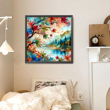 Load image into Gallery viewer, Glass Wind Maple Leaves 30*30CM(Canvas) Full Round Drill Diamond Painting