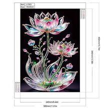 Load image into Gallery viewer, Waterdrop Lotus 30*40CM(Canvas) Partial Special Shaped Drill Diamond Painting
