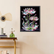 Load image into Gallery viewer, Waterdrop Lotus 30*40CM(Canvas) Partial Special Shaped Drill Diamond Painting