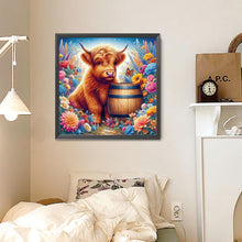 Load image into Gallery viewer, Flowers And Yak 30*30CM(Canvas) Full Round Drill Diamond Painting