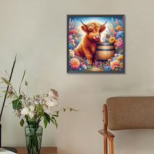 Load image into Gallery viewer, Flowers And Yak 30*30CM(Canvas) Full Round Drill Diamond Painting