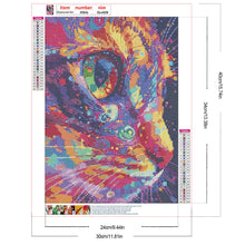 Load image into Gallery viewer, Colorful Cat 30*40CM(Canvas) Full Round Drill Diamond Painting