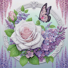 Load image into Gallery viewer, Rose Butterfly 30*30CM(Canvas) Partial Special Shaped Drill Diamond Painting