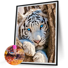Load image into Gallery viewer, White Tiger 30*40CM(Canvas) Full Round Drill Diamond Painting