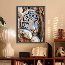 Load image into Gallery viewer, White Tiger 30*40CM(Canvas) Full Round Drill Diamond Painting