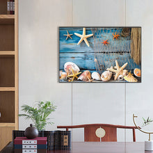 Load image into Gallery viewer, Rope Net Starfish 40*60CM(Canvas) Full Round Drill Diamond Painting