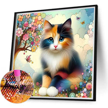 Load image into Gallery viewer, Geometric Tree Liquid Cat 40*40CM(Canvas) Full Round Drill Diamond Painting