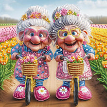 Load image into Gallery viewer, Cute Old Lady 30*30CM(Canvas) Partial Special Shaped Drill Diamond Painting