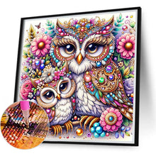 Load image into Gallery viewer, Pearl Double Owl 40*40CM(Canvas) Full Round Drill Diamond Painting