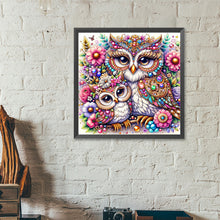 Load image into Gallery viewer, Pearl Double Owl 40*40CM(Canvas) Full Round Drill Diamond Painting
