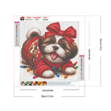 Load image into Gallery viewer, Bow Tie Fairy Light Dog 30*30CM(Canvas) Full Round Drill Diamond Painting