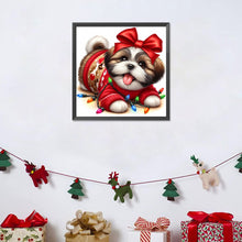 Load image into Gallery viewer, Bow Tie Fairy Light Dog 30*30CM(Canvas) Full Round Drill Diamond Painting