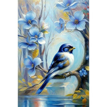 Load image into Gallery viewer, Blue Flower Bird 40*60CM(Canvas) Full Round Drill Diamond Painting