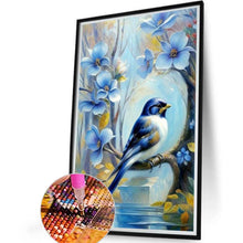 Load image into Gallery viewer, Blue Flower Bird 40*60CM(Canvas) Full Round Drill Diamond Painting