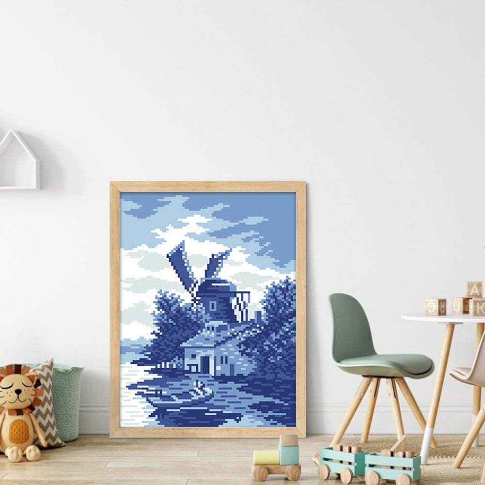 Unique Scenery - Full 9CT Stamped Cross Stitch - Bead Embroidery 24x35CM/9.45x13.78in