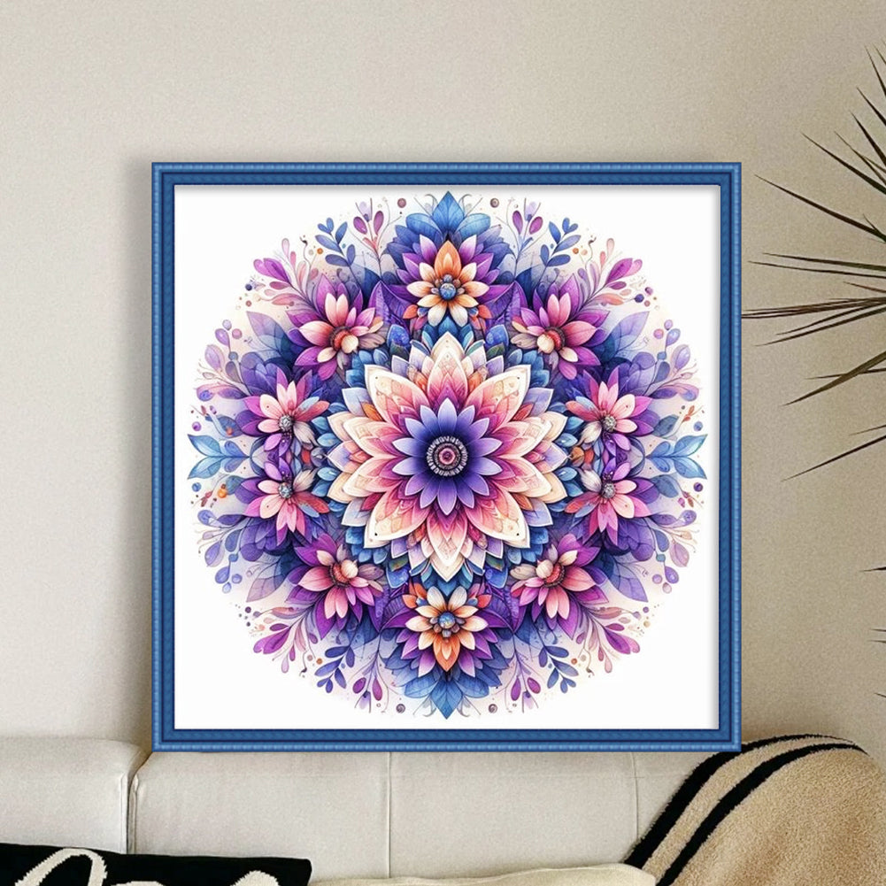 Mandala - Full 11CT Stamped Cross Stitch 40x40CM - Yishu