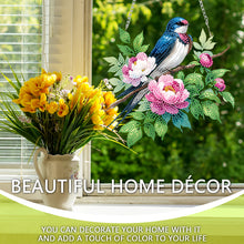 Load image into Gallery viewer, Acrylic 2D Flat DIY Flowers Bird Hanging Diamond Art Kits Wall Door Decoration