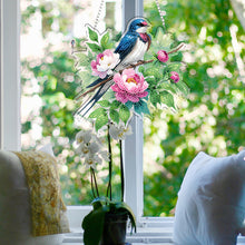 Load image into Gallery viewer, Acrylic 2D Flat DIY Flowers Bird Hanging Diamond Art Kits Wall Door Decoration