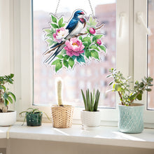 Load image into Gallery viewer, Acrylic 2D Flat DIY Flowers Bird Hanging Diamond Art Kits Wall Door Decoration