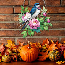 Load image into Gallery viewer, Acrylic 2D Flat DIY Flowers Bird Hanging Diamond Art Kits Wall Door Decoration