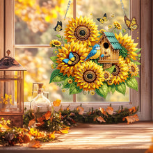 Load image into Gallery viewer, Acrylic 2D Flat DIY Sunflower Hanging Diamond Art Kits Wall Door Decoration