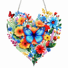 Load image into Gallery viewer, Acrylic 2D Flat DIY Butterfly Heart Hanging Diamond Art Kits Wall Door Decor