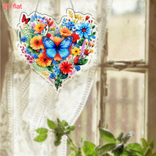 Load image into Gallery viewer, Acrylic 2D Flat DIY Butterfly Heart Hanging Diamond Art Kits Wall Door Decor